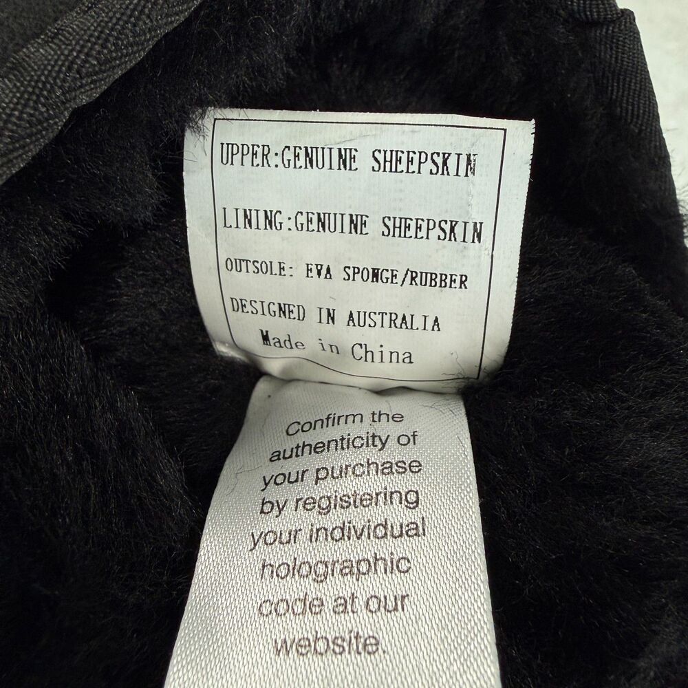AUSTRALIA LUXE COLLECTIVE Black Cosy Tall Boots Sheepskin Fur Women's Size 7 - Picture 16 of 16